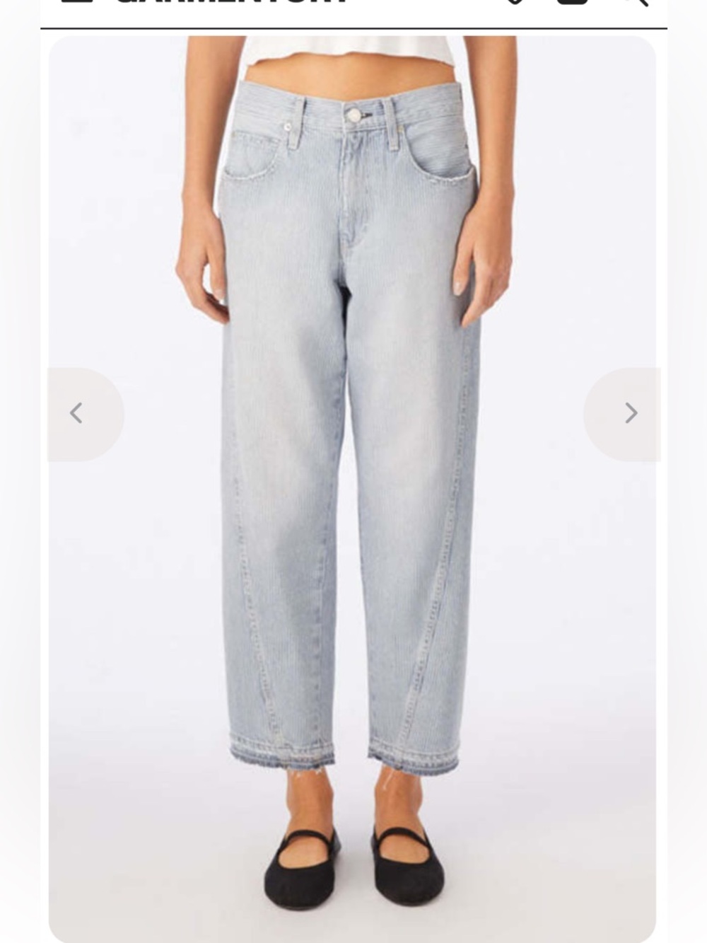 AMO Maria “Enjoy” Pinstripe Denim Jeans 27
